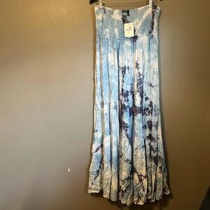 NWT Raviya Sz XL Women’s Blue Tie Dye Rayon Swim Maxi Tube Dress Coverup $58!